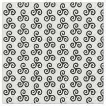 Zwart Keltisch Triple Spiraal Triskele op Wit