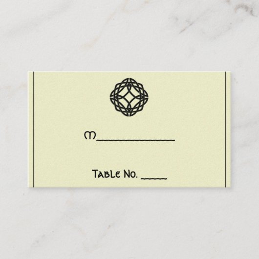 Zwart Keltische Eternity Knot Trouwplaats Kaarten Plaatskaartje (Voorkant)