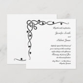 Zwart Keltische Knoop Hoek Vine Bruiloft Uitnodigi Kaart (Voorkant / Achterkant)