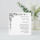Zwart Keltische Knoop Hoek Vine Bruiloft Uitnodigi Kaart (Staand voorkant)