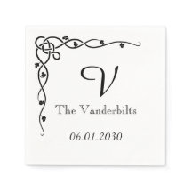 Zwart Keltische Knoop Hoek Vine Monogram Bruiloft