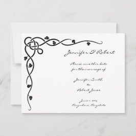 Zwart Keltische Knoop Hoek Vine Save the Date