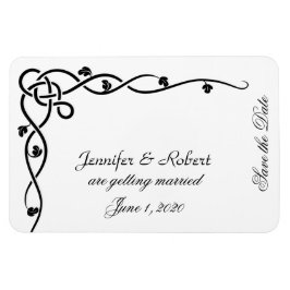 Zwart Keltische Knoop Hoek Vine Save the Date Magneet