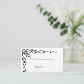 Zwart Keltische Knoop Hoek Vine Trouwplaats Kaarte Plaatskaartje (Staand voorkant)