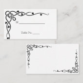 Zwart Keltische Knoop Hoek Vine Trouwplaats Kaarte Plaatskaartje (Voorkant / Achterkant)