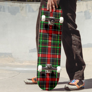 Zwart Kerst Flanel Plaid Schotse Ruit Ontwerp Persoonlijk Skateboard