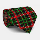 Zwart Kerst Flanel Plaid Schotse Ruit Ontwerp Stropdas (Opgerold)