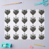 Zwart kerst hartvormige ornament cadeau tissuepapi tissuepapier (Craft)