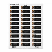 Zwart kerst retouradreslabel etiket (Full Sheet)