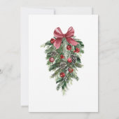 Zwart Kerst Rood Groen Winter Feestelijke bruiloft Kaart (Achterkant)