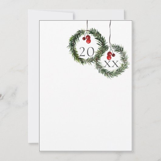 Zwart Kerst Rood Groen Winter Feestelijke bruiloft Kaart (Achterkant)