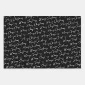Zwart Kerst Wrapping Papier Unieke Waterverf Inpakpapier Vel (Voorkant 2)