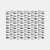 Zwart | Kerstbomen Pattern Girly Chic Fleece Deken (Voorkant (Horizontaal))