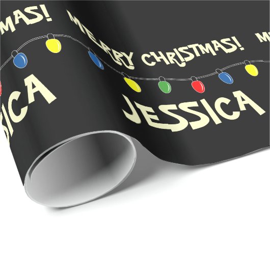 Zwart kerstboomverlichting voor het verpakken van  cadeaupapier (Rol Hoek)