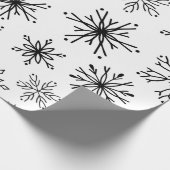 Zwart kerstkunstpatroonpapier cadeaupapier (Hoek)