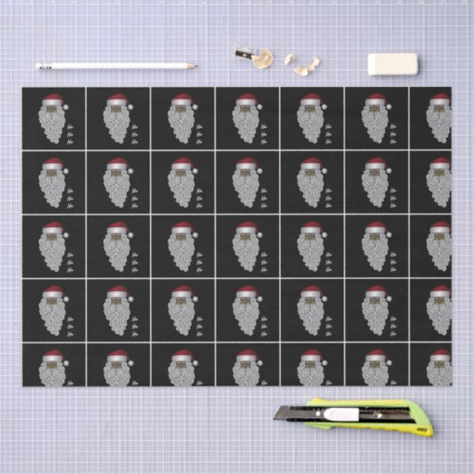  Zwart Kerstman Decoupage Tissuepapier (Craft)