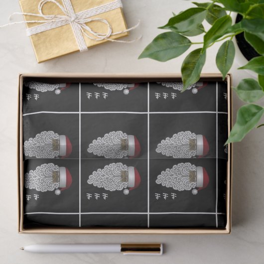 Zwart Kerstman Decoupage Tissuepapier (Geschenk)