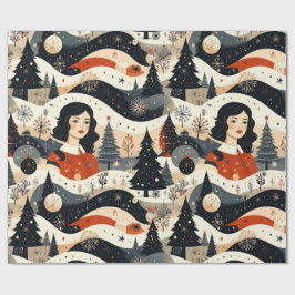 Zwart Kerstmis Cadeaupapier