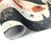 Zwart Kerstmis Cadeaupapier (Rol Hoek)