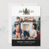 Zwart Kerstmis Foto Collage Vakantie Kaart (Voorkant)