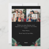 Zwart Kerstmis Foto Collage Vakantie Kaart (Achterkant)