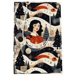 Zwart Kerstmis Medium Cadeauzakje