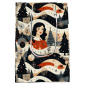 Zwart Kerstmis Medium Cadeauzakje (Achterkant)