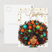 Zwart Kerstmis Sista Melanine Koningin Vrouwen Ker Briefkaart (Voorkant / Achterkant)