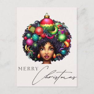 Zwart Kerstmis Sista Melanine Koningin Vrouwen Ker Feestdagenkaart