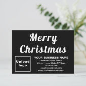 Zwart | Kerstmis | Zakelijk | Kleine platte kaart (Staand voorkant)