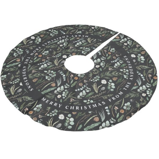 Zwart kerstmodern, minimaal botanisch geschenk kerstboom rok (Gekanteld)