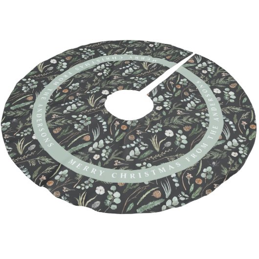 Zwart kerstmodern, minimaal botanisch geschenk kerstboom rok (Gekanteld)