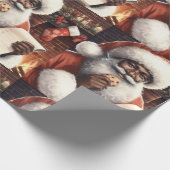 Zwart kerstpapier cadeaupapier (Hoek)