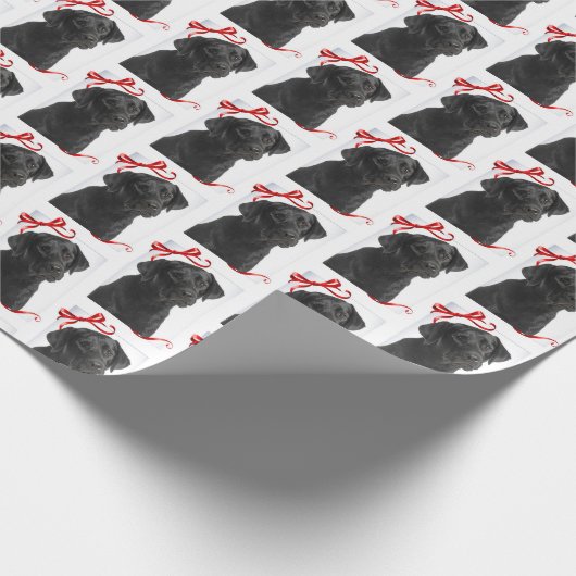 Zwart kerstpapier met lak cadeaupapier (Hoek)