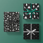 Zwart kerstpapier met onmiddellijke verpakking — B Inpakpapier Vel