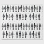 Zwart kerstpapier met warme vacht cadeaupapier (Vlak)