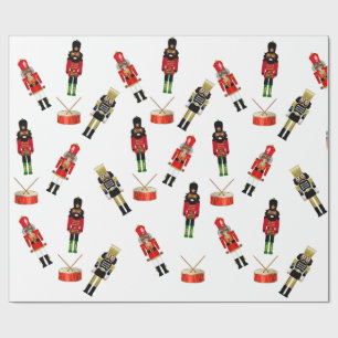 Zwart kerstpapier met warme vacht cadeaupapier