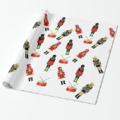 Zwart kerstpapier met warme vacht cadeaupapier (Uitgerold)
