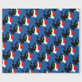 Zwart kerstpapier voor Kat-opvulling Cadeaupapier (Vlak)