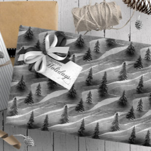 Zwart Kerstpatroon#10 ID1009 Cadeaupapier