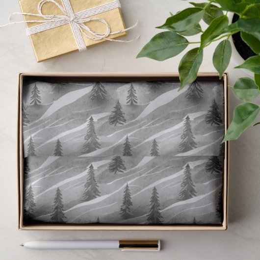 Zwart Kerstpatroon#10 ID1009 Tissuepapier (Geschenk)