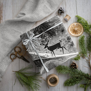 Zwart Kerstpatroon#13 ID1009 Cadeaupapier