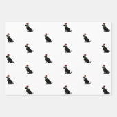 Zwart kerstpatroon: Combo Fun voor geblazen kerstm Inpakpapier Vel (Voorkant)