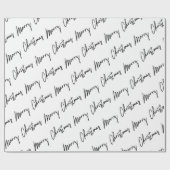 Zwart kerstscript zwart White Minimalism New Cadeaupapier (Vlak)