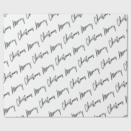Zwart kerstscript zwart White Minimalism New Cadeaupapier (Vlak)