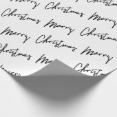 Zwart kerstscript zwart White Minimalism New Cadeaupapier (Hoek)