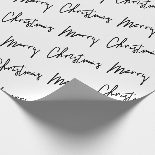 Zwart kerstscript zwart White Minimalism New Cadeaupapier (Hoek)