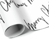 Zwart kerstscript zwart White Minimalism New Cadeaupapier (Rol Hoek)