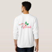 Zwart kerstshirt met kerstcadeau trui (Achterkant volledig)