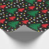 Zwart Kerstthema Cadeaupapier (Hoek)